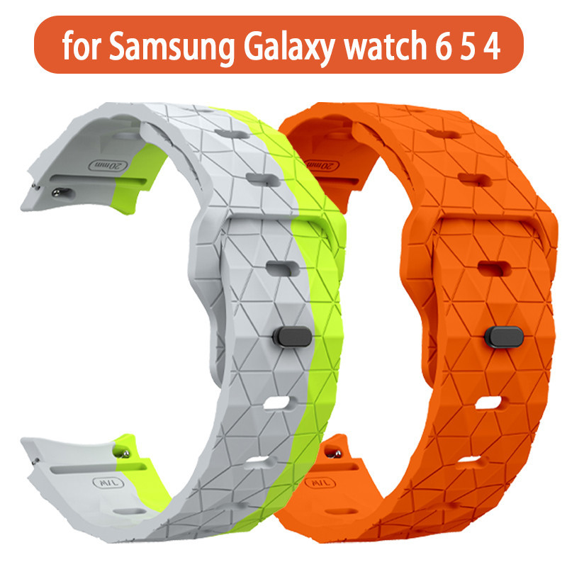 No Gaps สายซิลิโคนสําหรับ Samsung Galaxy Watch 6 4 5 44 มม.40 มม./5 pro 20 มม.ฟุตบอลสร้อยข้อมือ Galaxy 6 คลาสสิก 43 มม.47 มม.