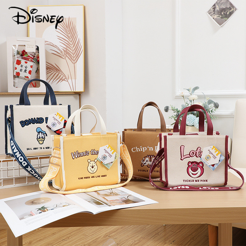 Disney Strawberry Bear ของแท้, Winnie the Pooh, Donald Duck Retro Collection Tote Bag