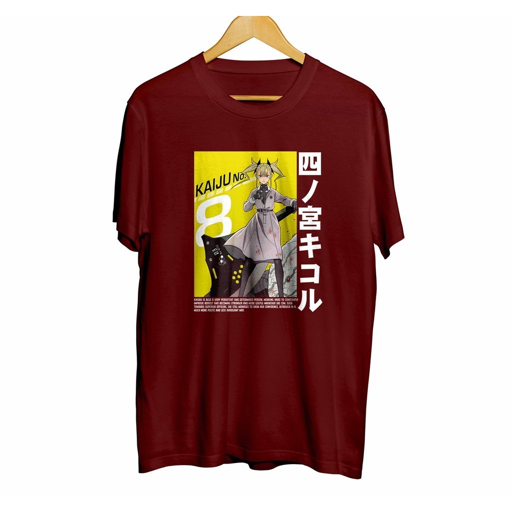 เสื้อยืดKaiju No 8 Mina Shiro Kaiju KAIJU NO. 8 ป่าKaos distro infinite anime KIKORU SHINOMIYA - KAI