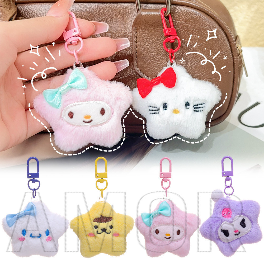 SANRIO หรูหรา เล็กน้อย ดาว พวงกุญแจ - พวงกุญแจ เครื่องประดับ - แฟชั่น, การ์ตูน, น่ารัก - ซานริโอ คุโรมิ, ซินนามอนโรล พวงกุญแจ - ตกแต่งกระเป๋าเป้สะพายหลังจี้ - ของขวัญน่า
