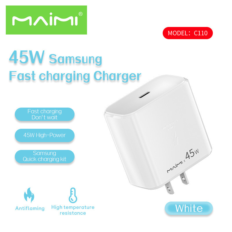 Maimi หัวชาร์จ (รุ่น C110) 45W ชาร์จเร็ว หัวชาร์จไทป์ซี 1พอร์ท อะแดปเตอร์ ปลั๊กชาร์จ ​​​​​​​สินค้ามีการรับประกันคุณภาพ