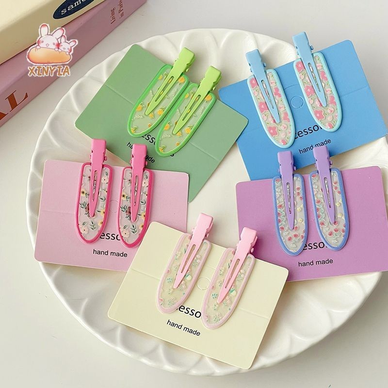 🌸🌸1บาทกิ๊บติดผมสีเจลลี่คลิปปากเป็ดไม่ทิ้งร่องรอยสีหวานหน้าม้าคลิปด้านข้างสไตล์เกาหลีสําหรับนักเรียนหญิงXINYIA.TH