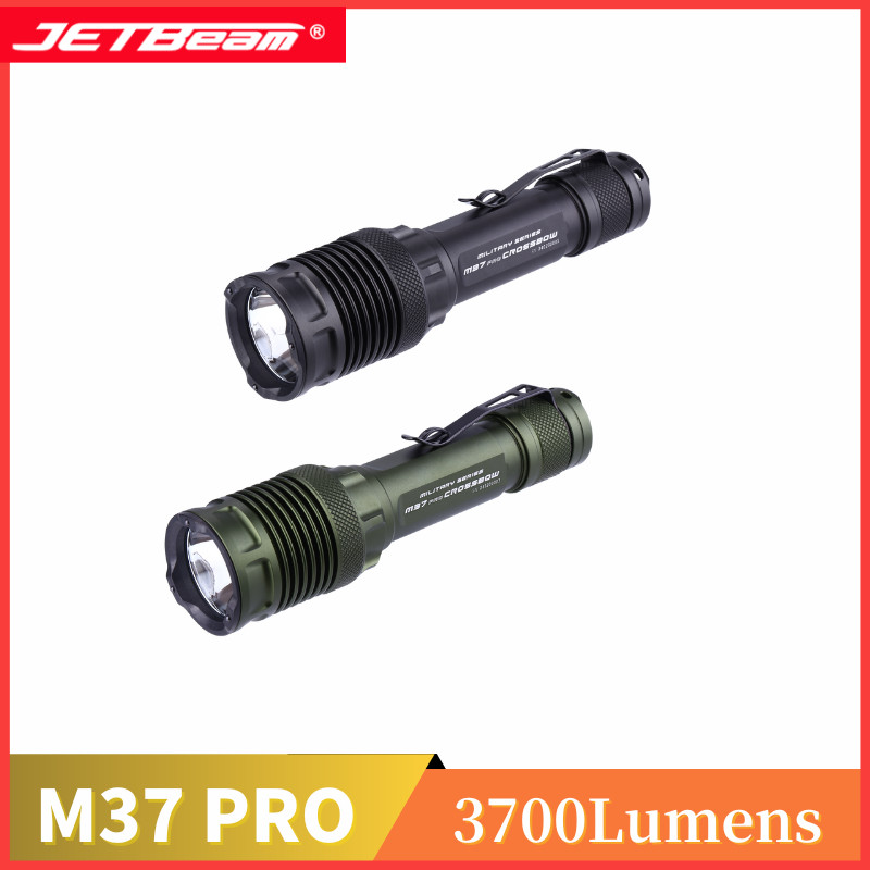 Jetbeam M37 Pro 3700Lumens ไฟฉายยุทธวิธีแบบชาร์จ USB รวมแบตเตอรี่ 21700 5100mAh สําหรับเดินป่า,แคมป์ปิ้ง