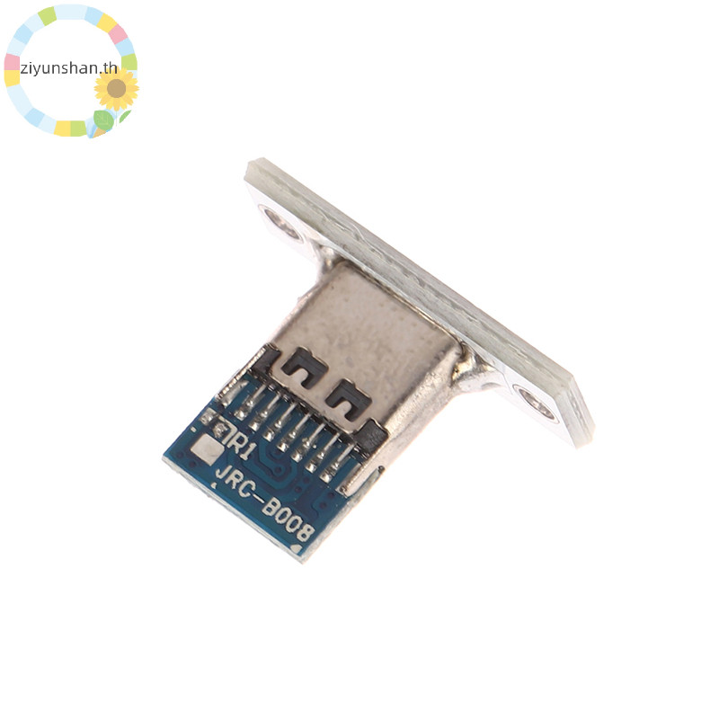 Ziyunshan แจ็ค USB Type-C 2Pin 2P 4P แถบกันน้ํา Line Of Solder Joint หญิงเชื่อมต่อแจ็คพอร์ตชาร์จ USB Type C ซ็อกเก็ตเชื่อมต่อ th