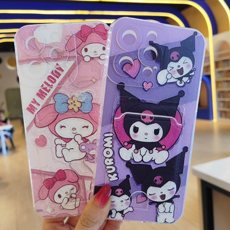 SANRIO ปลอกการ์ตูนสําหรับrealme 12 12X 11 11X V50 V50s 10 9 9i P1 8i 8 6i 5i 5s 5 V13 Pro Plus 5G Sanrioกระเป๋าสตางค์ปลอกผู้ถือบัตรเลนส์ฝาครอบโทรศัพท์ป้องกัน - รูปที่ 2