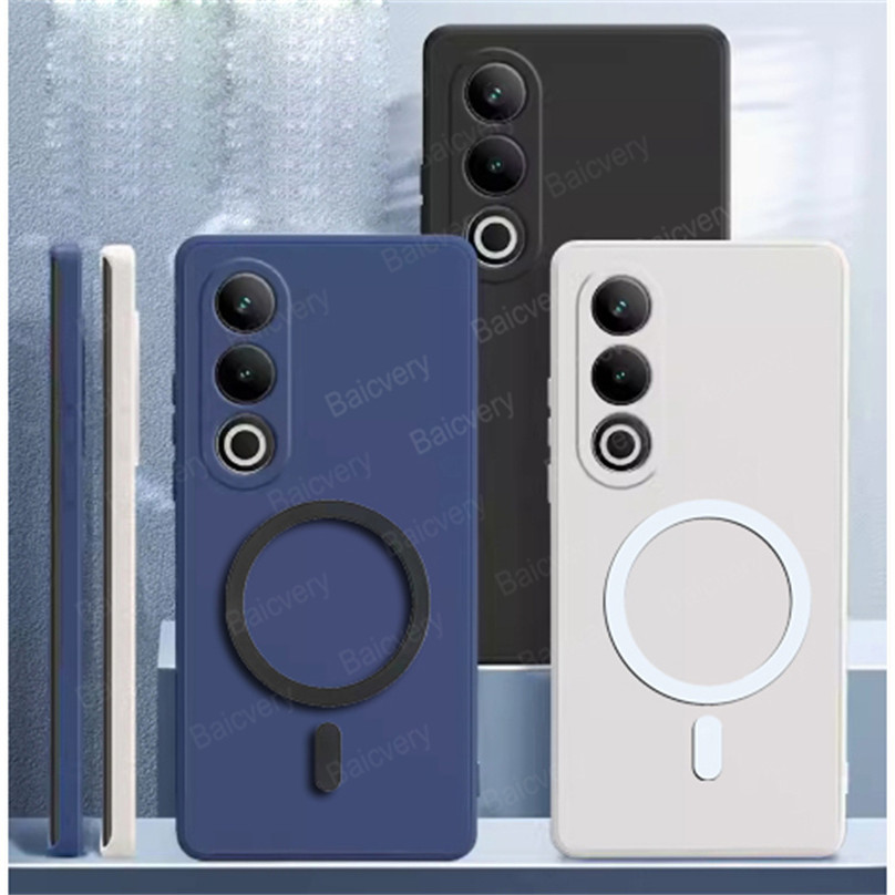 สําหรับ OPPO A3 Pro 5G CPH2639 กรณีที่มีสีสัน TPU ซิลิโคนแม่เหล็กชาร์จไร้สายปลอกปกหลัง