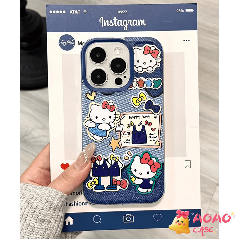 น่ารักหวาน สวัสดีคิตตี้ คาวบอยนุ่ม เคสไอโฟน 11 12 15 13 14 Pro Max XR 7Plus 8Plus 6 6s 7 8 Plus X XS Max SE 2020 - รูปที่ 4