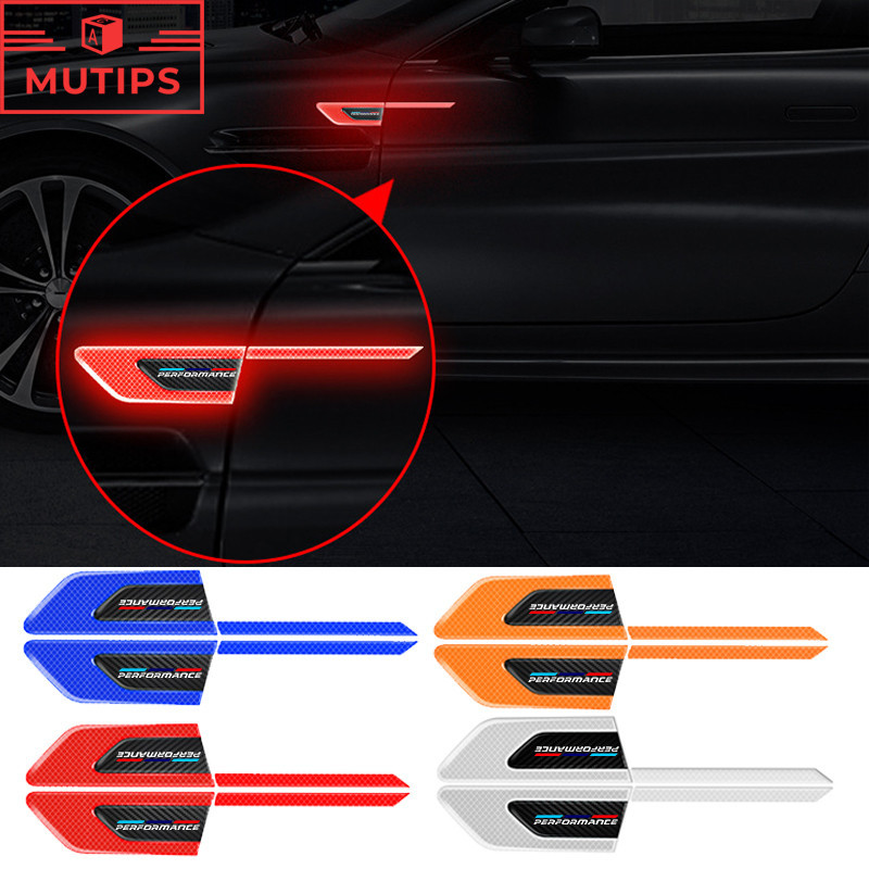 Bmw Performance รถสติกเกอร์สะท้อนแสง Auto Fender คําเตือน Night View ความปลอดภัย Protector สติกเกอร์