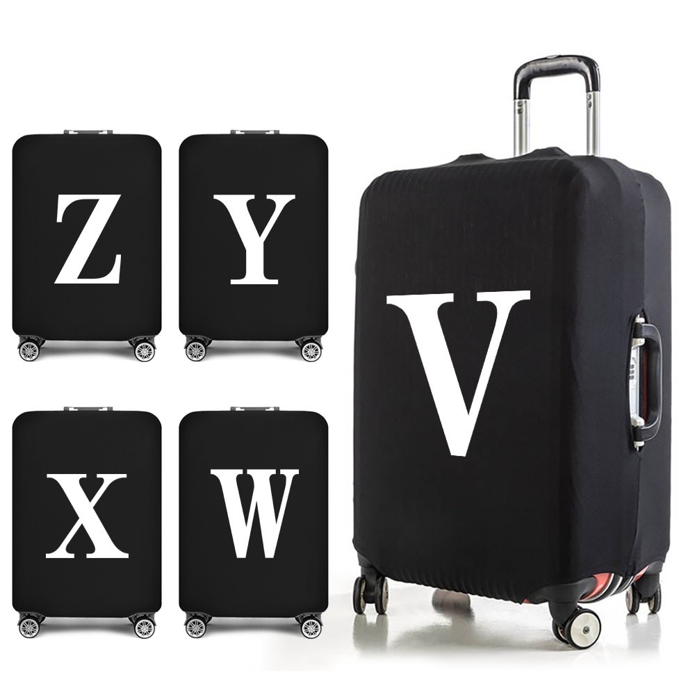 Luggage Cover พร้อมส่ง สำหรับขนาด 18/22/24/26/32 นิ้ว กันฝุ่น กันรอย ผ้าคลุมกระเป๋าเดินทางผ้ายืด White ซีรีส์ ในสต็อก