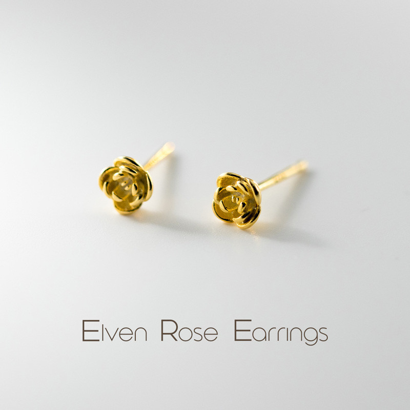 Elven Rose Earrings ต่างหูเงินแท้ S925