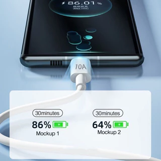 สาย USB Type C 10A - สายเคเบิลข้อมูล Type C ที่ชาร์จเร็วสุด 10A - สายชาร์จเร็วสุดสําหรับ Xiaomi - สายไฟโอนข้อมูลความเร็วสูง