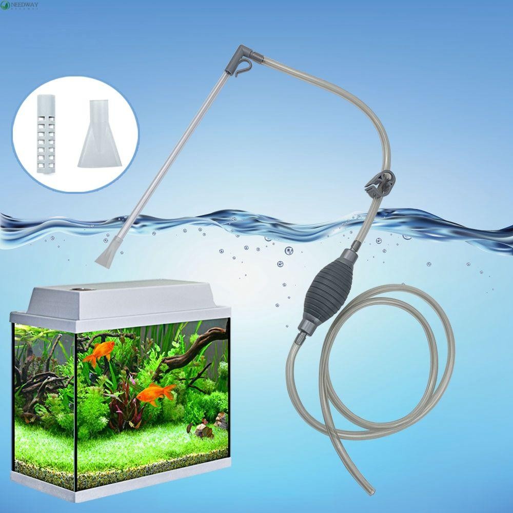 Needway ปั๊มน้ําทําความสะอาดกึ่งอัตโนมัติมือถืออุปกรณ์ทําความสะอาด Aquarium ทําความสะอาดถังปลาปั๊มลม Aquarium Siphon
