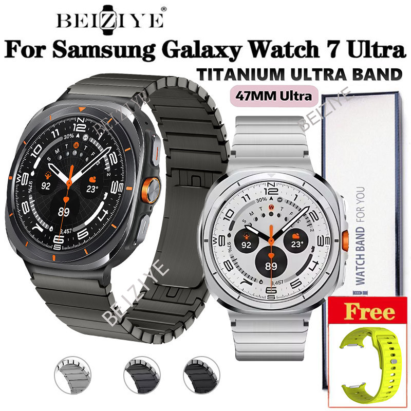 หรูหราไทเทเนียมสําหรับ SAMSUNG GALAXY นาฬิกา 7 ULTRA 47 มม.Quick Fit สายสแตนเลสไม่มีช่องว่างผู้ชาย Link สร้อยข้อมือสําหรับ SAMSUNG GALAXY ULTRA 47 มม.สายนาฬิกา