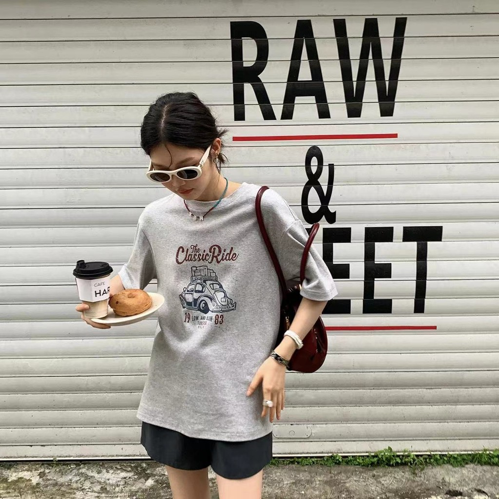 （พร้อมส่ง）เสื้อครอปแขนสั้น ผ้าคัตคอน นิ่มใส่สบาย #แขนสั้น 100%Cotton T-shirt เสื้อยืดผู้หญิง