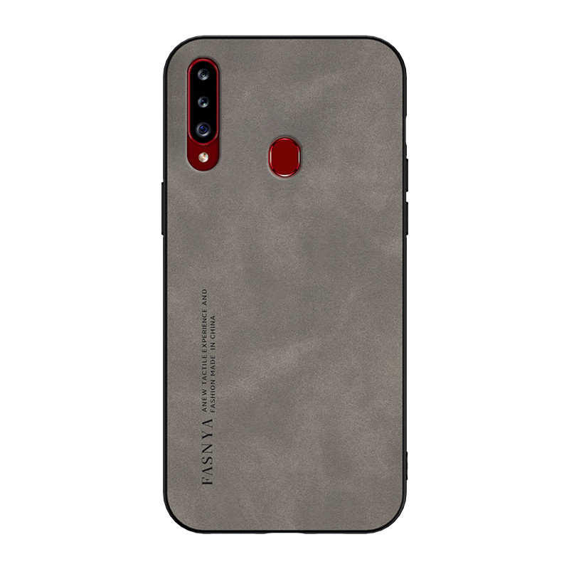 สําหรับเคสโทรศัพท์ Samsung Galaxy A20S เคสป้องกันหนังกลับหนังแกะหรูหราพร้อมขอบแข็งและนุ่ม