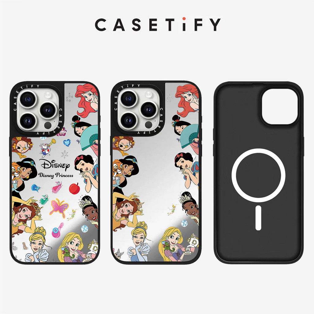 Magnetic Creative Snow White Mirror Hardเคสโทรศัพท์ปลอกสําหรับIPhone 15 ProMax 15Pro 15 14 13 12 11 Pro Maxกรณีห่อกันกระแทกด้านหลังอะคริลิค