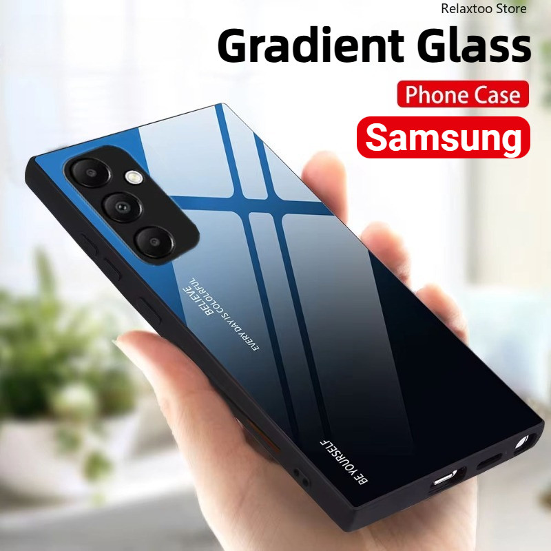SAMSUNG Gradient กระจกนิรภัยสําหรับSamsung Galaxy A56 A36 A26 A16 A06S A55 A06 A05S A15 A25 A05 56 A 16 A35 5G 4Gแฟชั่นนุ่มเคสโทรศัพท์กันกระแทกป้องกันปกหลังเชลล์
