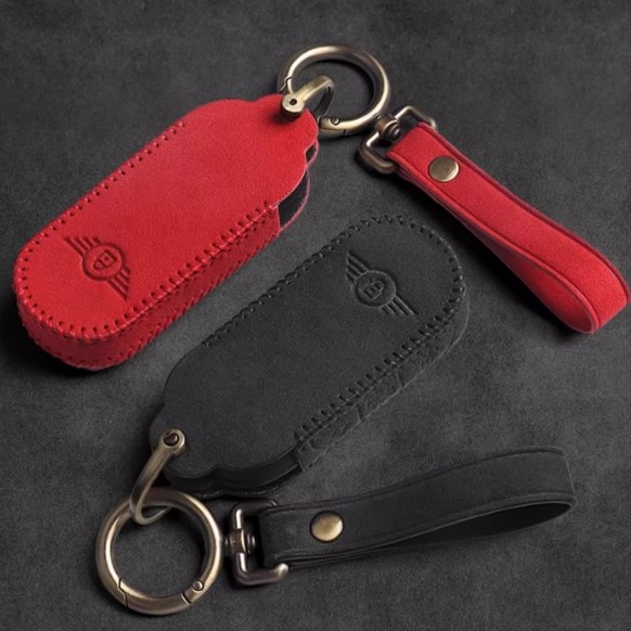 Mini COOPER EV New Style Car Key Cover Alcantara Material Protective Case