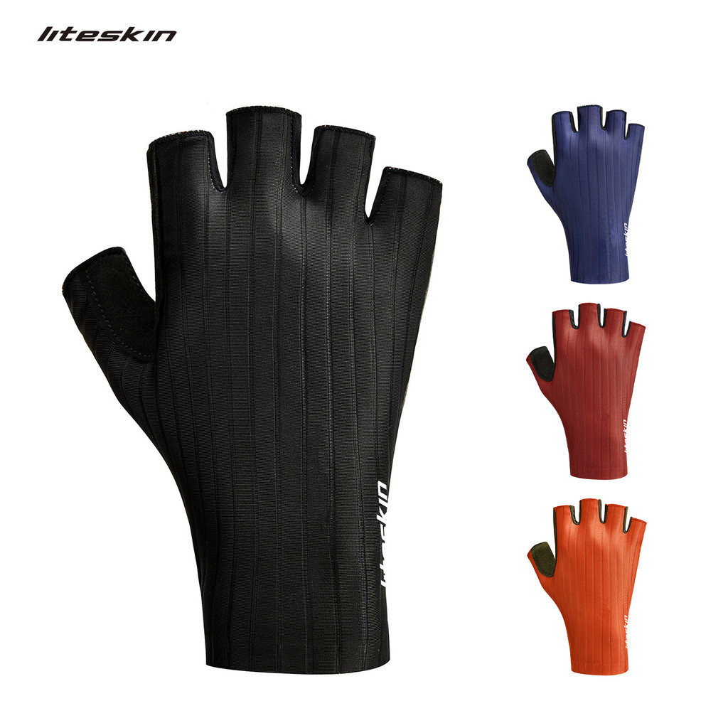 Liteskin Iceborn ถุงมือขี่จักรยาน MTB ครึ่งนิ้ว กีฬากลางแจ้ง ยิม ขี่จักรยาน ผู้ชาย ผู้หญิง ซิลิโคน ไฟเบอร์แห้งเร็ว Lycra