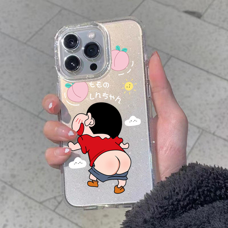 เคสไอโฟน 13 TPU นิ่มกันกระแทก เคสโทรศัพท์ เคสไอโฟน 11 12 14 15 13 Pro Max XR XS X 7 8P เครยอนชินจัง