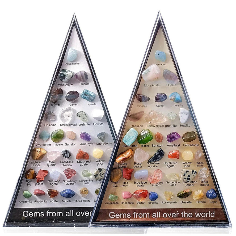 Rock และ Mineral คอลเลกชันการศึกษา 36 ชิ้น Geology Gem Kit ในกรณีจอแสดงผลสําหรับเด็กอัญมณีธรรมชาติคริสตัลชุด