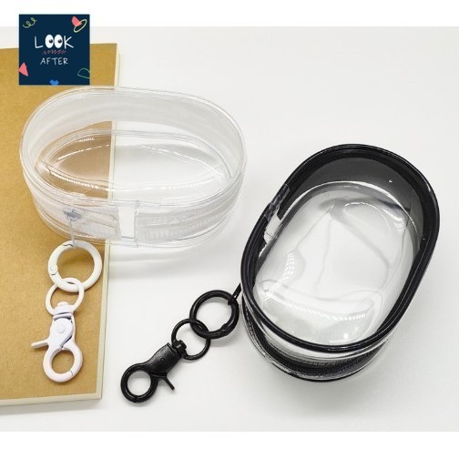 Look After กระเป๋าใส พกพา ใส่สายชาร์จ หูฟัง วัสดุ PVC กันน้ำได้ มี 2 สี ขาว/ดำ