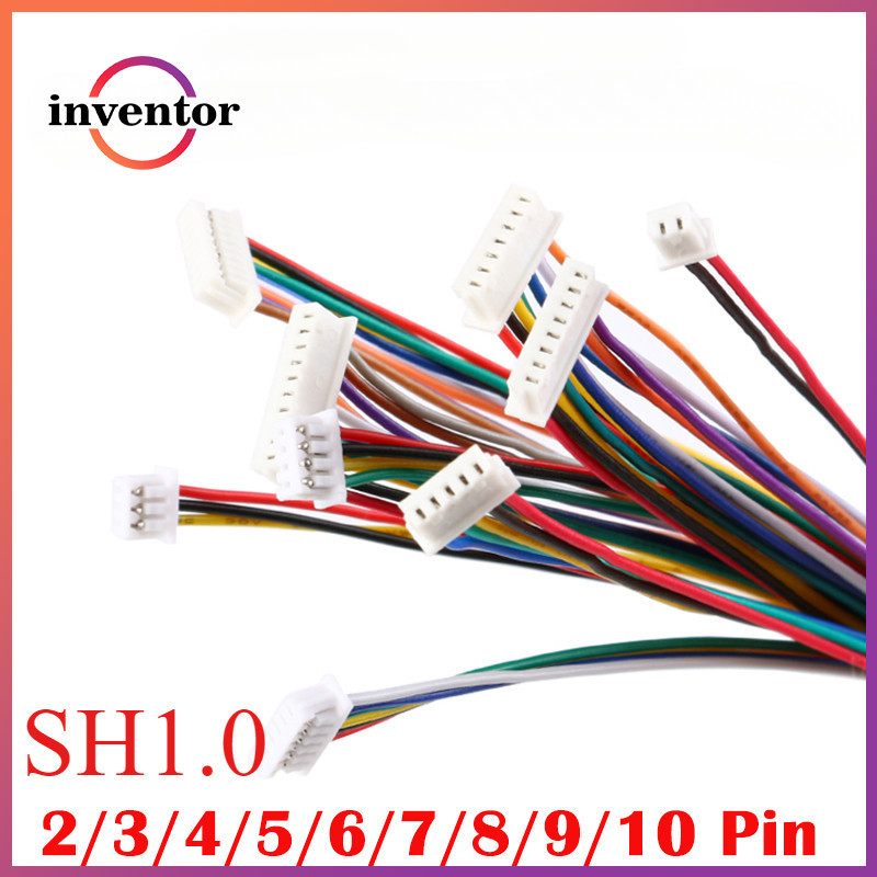 5pcs SH 1.0 มม.สายไฟ DIY SH1.0 JST 2/3/4/5/6/7/8/9/10 Pin อิเล็กทรอนิกส์สายเชื่อมต่อเดี่ยว Terminal ปลั๊ก 15 ซม.