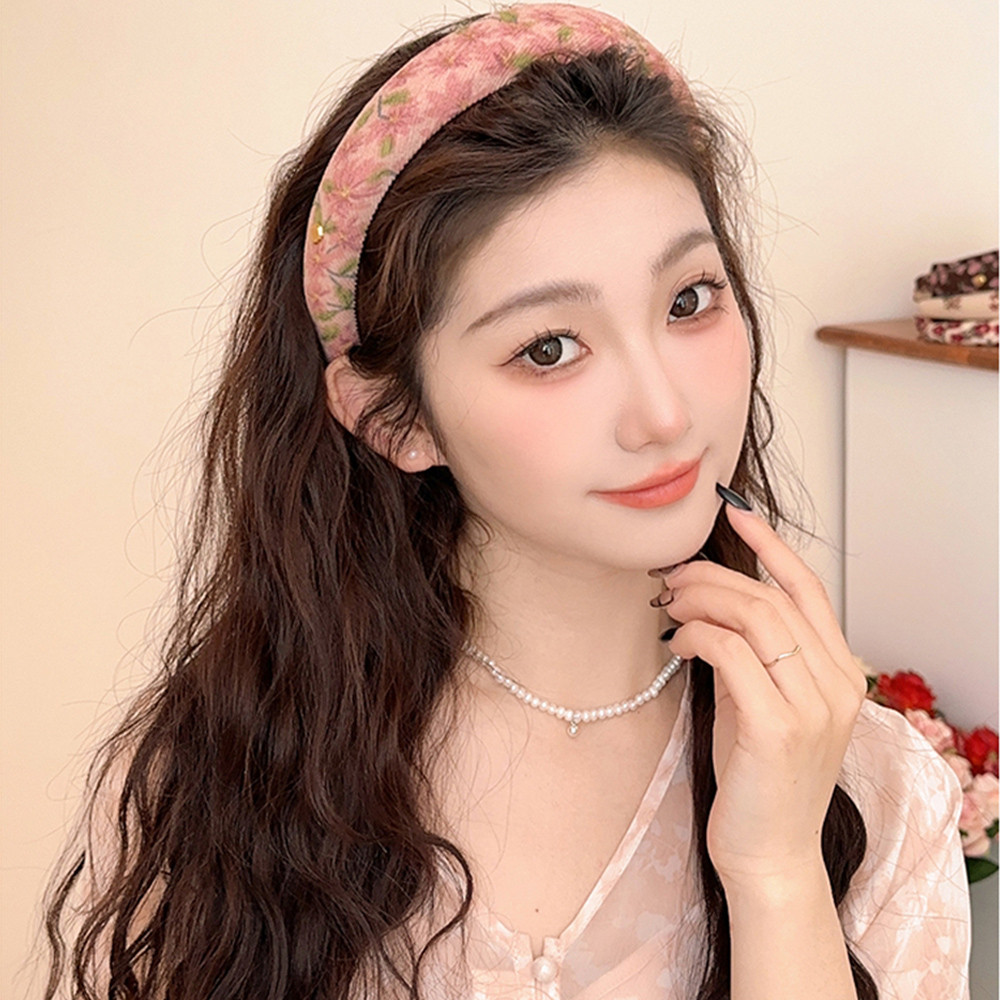 ที่คาดผมลายดอกไม้ย้อนยุคฝรั่งเศสแฟชั่นอเนกประสงค์ที่คาดผมหวานอารมณ์ที่คาดผมอ่อนโยนเครื่องประดับผม - รูปที่ 5