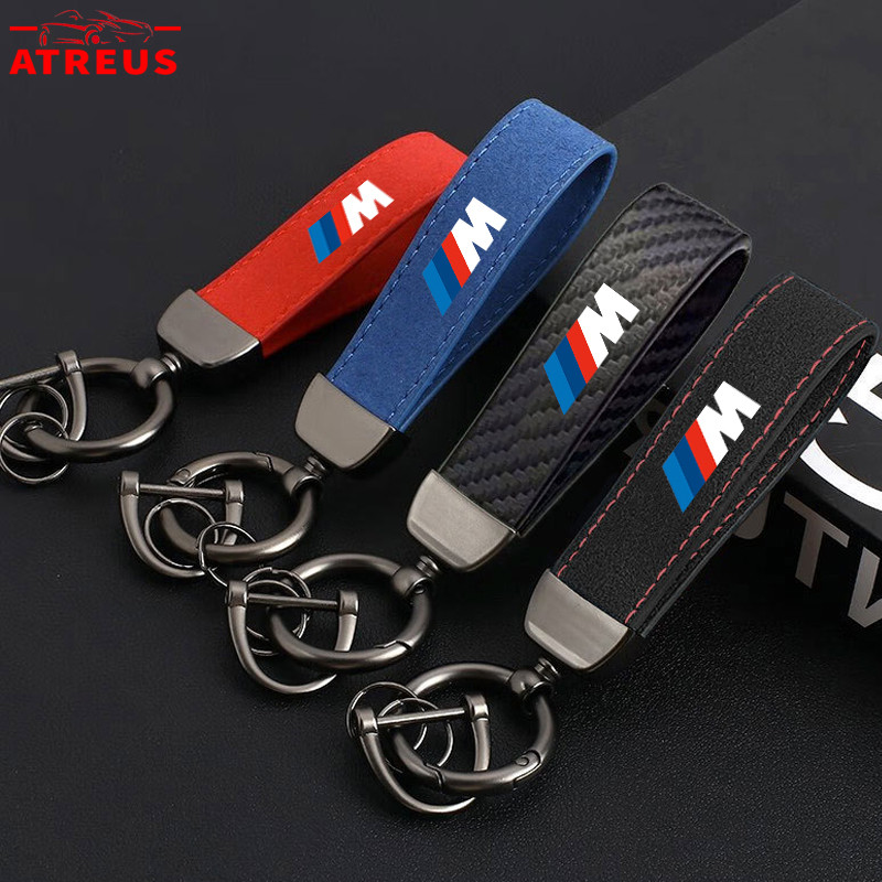 BMW M พวงกุญแจรถยนต์ เกรดสูง พวงกุญแจ แฟชั่นหนัง PU คุณภาพสูง พวงกุญแจหนัง สำหรับ BMW G20 F10 E46 F30 E39 G30 E60 E90 X1 E84 645ci E63 E36 E30 X3 F25 X3 G01 X1 F48 F32 F34 E92 G22 F44 IX3 I4 IX