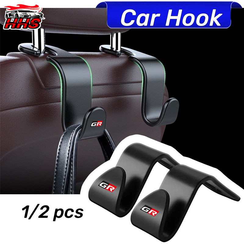 1/2 ชิ้น Toyota GR ตะขอแขวนเบาะหลังรถยนต์ ตะขอแขวนของบนรถ Toyota Prius Fortuner Corolla Cross CHR Ca