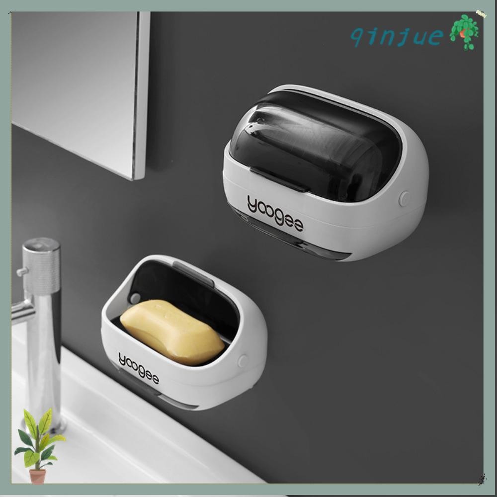 Printli กล่องใส่สบู่พลาสติก มีกาวในตัว เป็นมิตรกับสิ่งแวดล้อม พร้อมฝาปิด สําหรับติดผนังห้องน้ํา