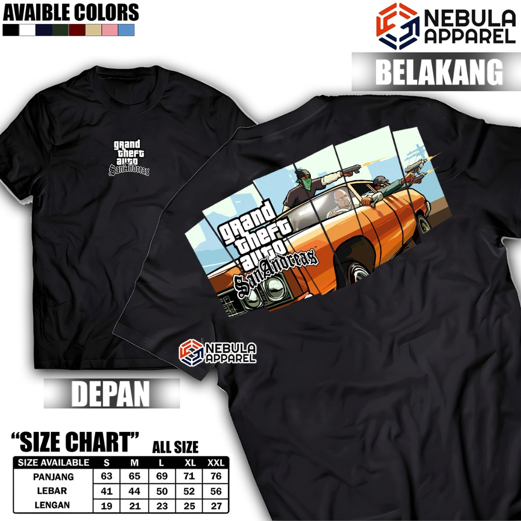 เสื้อยืด DISTRO "SAN ANDREAS GTA"-OVERSIZE-COMBED-30S-DTF-PRINT-HIGH-QUALITY.-DISTRO-SHIRTS-SHIRTS-S