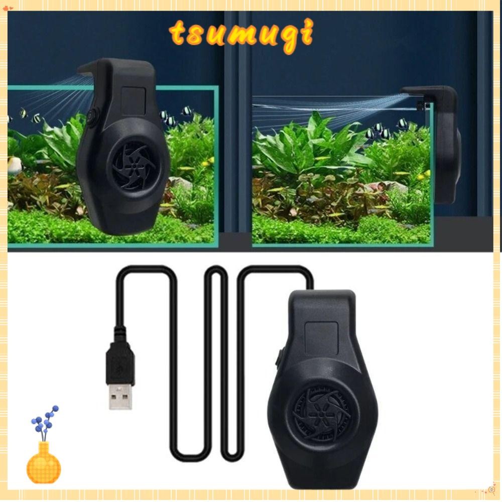 Tsumugi พัดลมระบายความร้อนตู้ปลา, สาย USB ติดผนัง Aquarium Cooler, อุปกรณ์สําหรับสัตว์เลี้ยง 3.8W พัดลมระบายความร้อนตู้ปลา