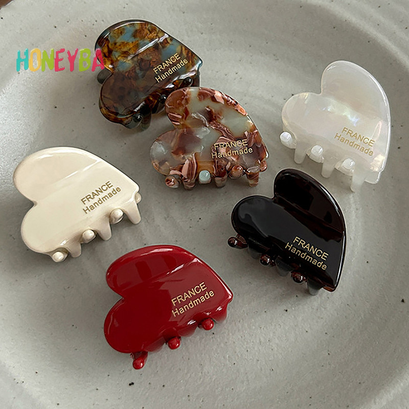 <Honeyba> ผมขนาดเล็กclaw AcetateผมCrabsสําหรับสาวน่ารักรูปหัวใจคลิปผมเด็กผู้หญิงอุปกรณ์เสริมผมNice