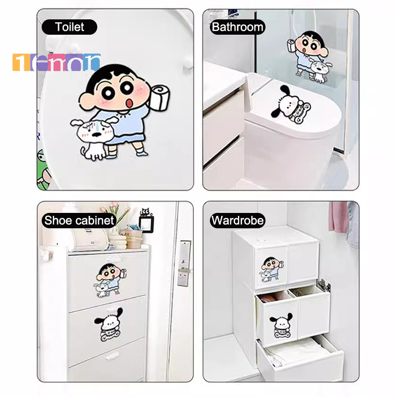 [Lemon] Hello Kitty Deodorant Self-Adhesive Sticker Capybara Crayon Shin-chan ห้องน้ําฝาชักโครก Decals Patch Home Decor ใหม่