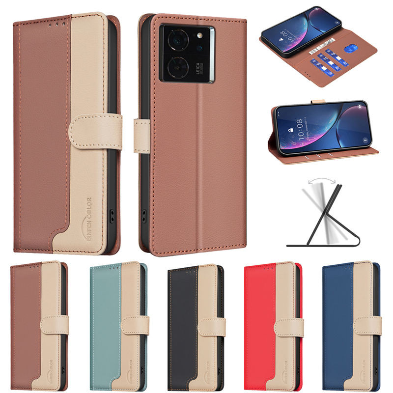 Xiaomi 14T Pro Case Splicing Magnetic Flip Leather Case สําหรับ Xiaomi 14T 13T Pro Casing Wallet Pho