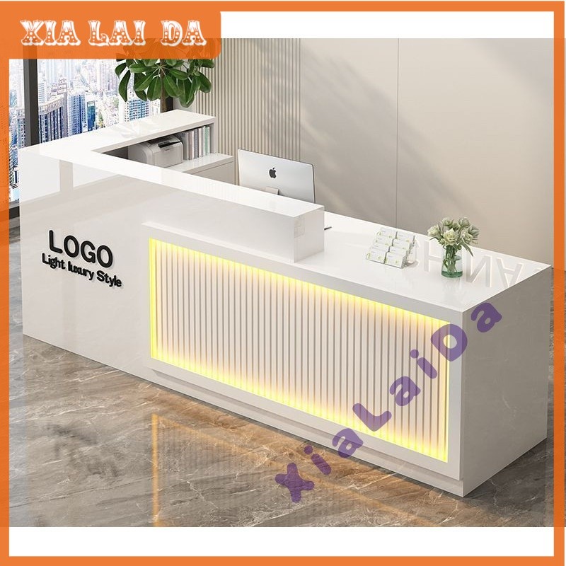 โต๊ะคิดเงิน เคาน์เตอร์ เคาน์เตอร์แคชเชียร์+LED กว้าง 60 ซม. สูง 100 ซม