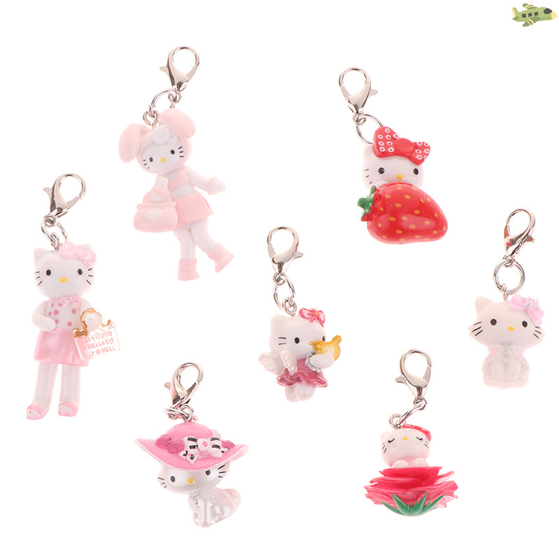 [UN] น่ารัก Mini Hello Kitty พวงกุญแจการ์ตูน KT แมวลูกแมวพวงกุญแจน่ารักกระเป๋าจี้หูฟัง Charm Key Holder สําหรับของขวัญเพื่อน TH