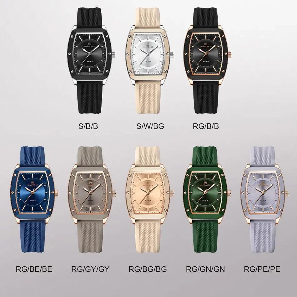Naviforce NF5049 ผู้หญิงแบรนด์ชั้นนํานาฬิกาดิจิตอลหรูหรา 3Bar กันน้ําสุภาพสตรีนาฬิกาแฟชั่นกีฬา Casual Lady นาฬิกา