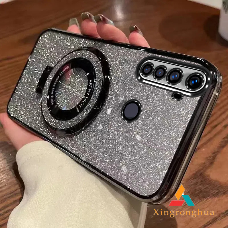 ปลอกrealme 5 5i 5s 6i c3 5 ProหรูหราElectroplated Glitterเคสโทรศัพท์Tective Shellใสกันกระแทกพร้อมวงเล็บ