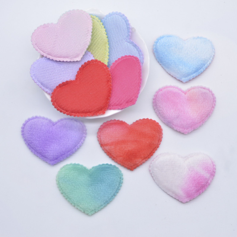 50 ชิ้น 45*35 มิลลิเมตร Soft Plush Furry Heart Applique สําหรับ DIY Headdress กิ๊บติดผม Bow Decor อุปกรณ์เสริมเสื้อผ้าหมวกรองเท้าเย็บแพทช์