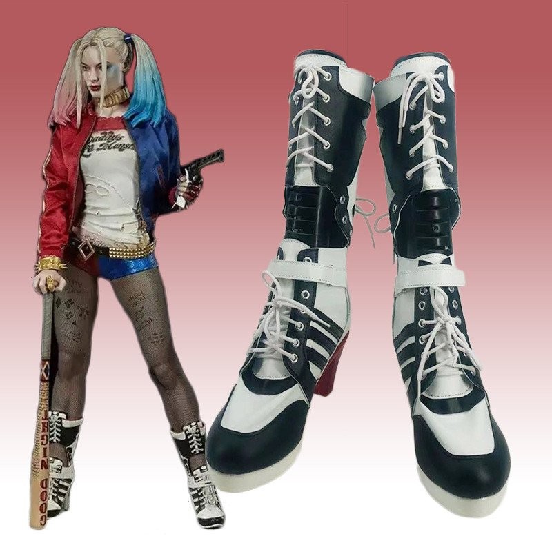 Qy326รองเท้าคอสเพลย์สำหรับ Harley Quinn Harley Quinn cos