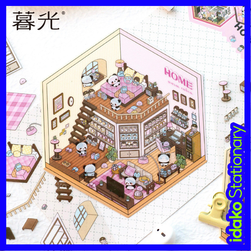 Idako 3D สติกเกอร์ Miniature [Panda สามมิติ House Series] ภูมิทัศน์สติกเกอร์น่ารักการ์ตูนคู่มือ diy ฉากตกแต่ง Goo การ์ดวัสดุสติกเกอร์ SS180 สติ๊กเกอร์ ฉาก สติ๊กเกอร์ฉากหลัง สติ๊กเกอร์ 3d สติ๊กเกอร สติ๊กเกอร์ diy sticker