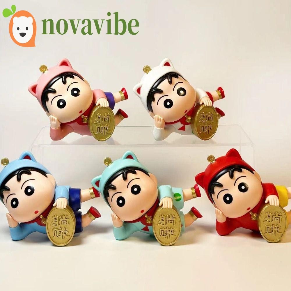 ฟิกเกอร์อนิเมะชินจังของ NOVAVIBEI, สีสุ่มนอนตะแคงรูปของเล่น, การ์ตูนมินิคอสเพลย์ที่กําลังจะมาถึง Shin-Chan PVC รุ่นเด็ก