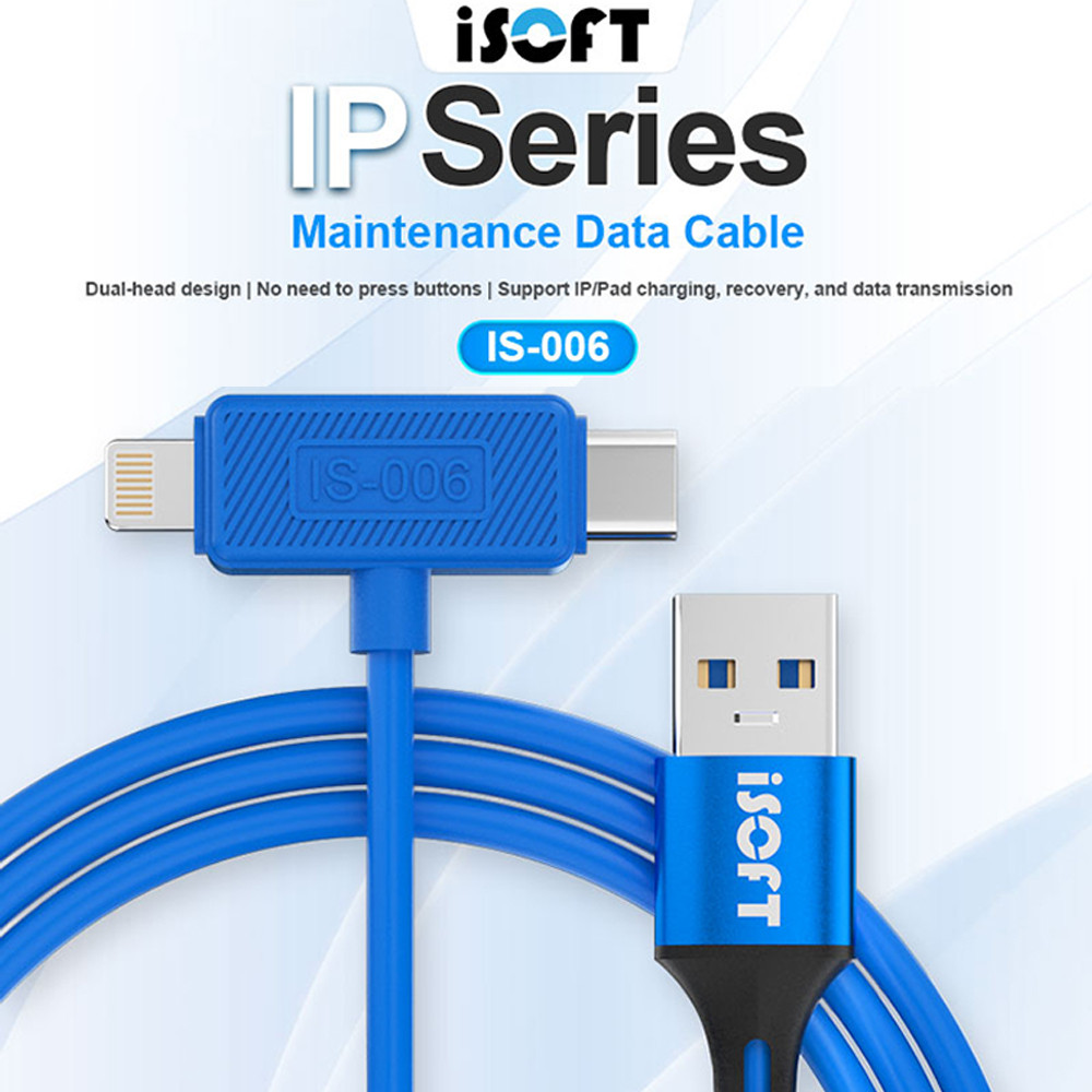 Issoft IS-006 IP/Pad Series Double-ended Repair data Cable สําหรับ IPhone/iPad ชาร์จ,recovery, data Transmission, data Cable เครื่องมือ