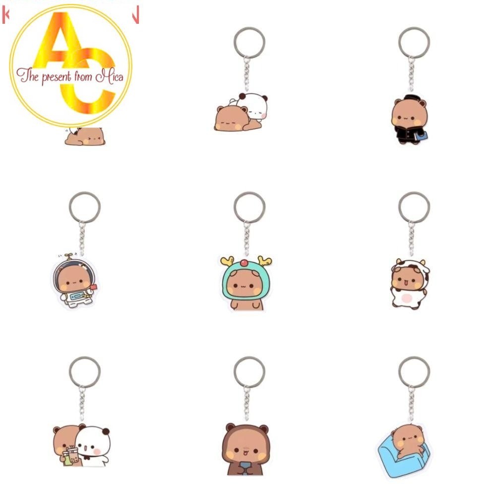 Bubu Dudu พวงกุญแจอะคริลิค, Kawaii ประณีตสัตว์หวานน่ารักการ์ตูน Bubu Dudu พวงกุญแจรถ