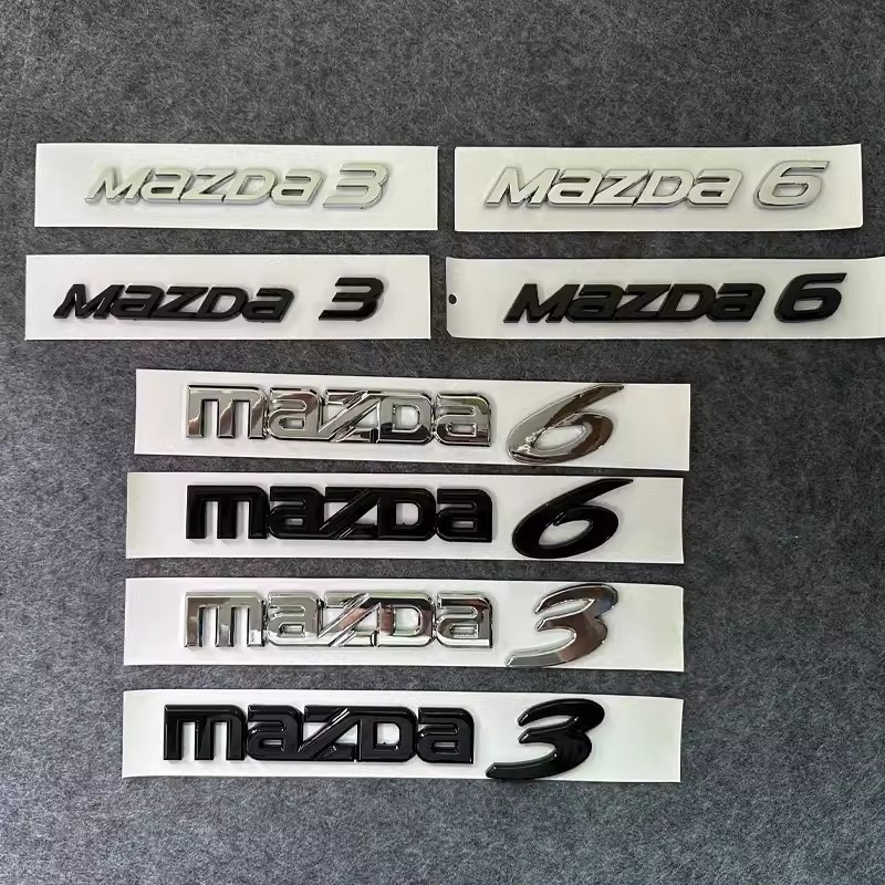 1 x ABS Chrome/สีดํา MAZDA 3 MAZDA 6 ตัวอักษรโลโก้รถ Auto ด้านหลังสัญลักษณ์สติกเกอร์ Badge Decal สําหรับ MAZDA