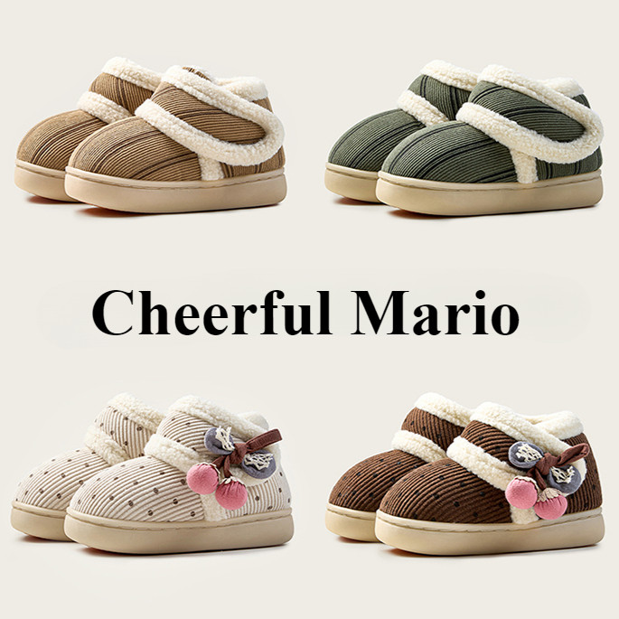 Cheerful Mario รองเท้าหิมะเด็ก น่ารัก สวย กันลื่น ฤดูหนาว ให้ความอบอุ่น รองเท้าหิมะเด็ก รองเท้าบูทเด็ก