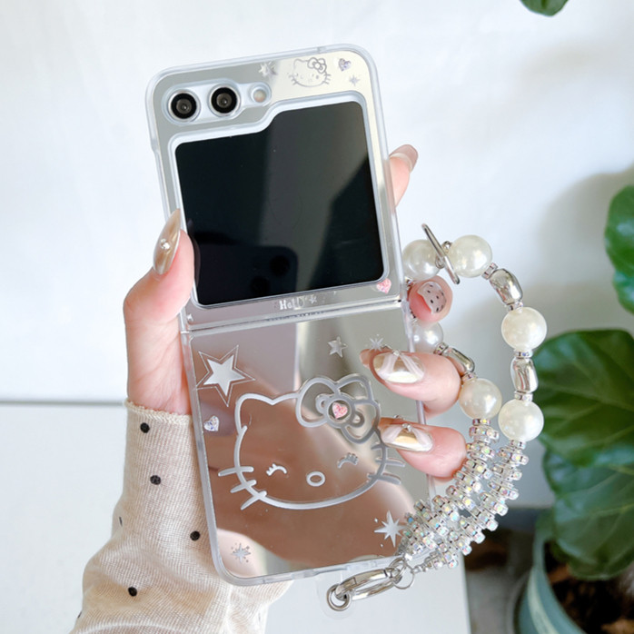 Fold Casefor SAMSUNG Z Flip6 Flip5 Flip4 Flip3 Casing For Girl กันกระแทกเลนส์ Protector เคสการ์ตูน (BYS236)