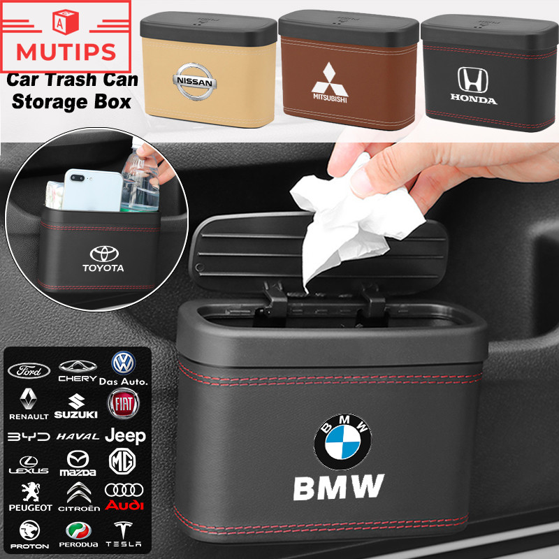 อเนกประสงค์ ถังขยะในรถ ถังขยะรถยนต์ เครื่องหนัง กล่องเก็บของรถยนต์ 2 3 CX5 CX30 Prius Fortuner Corol